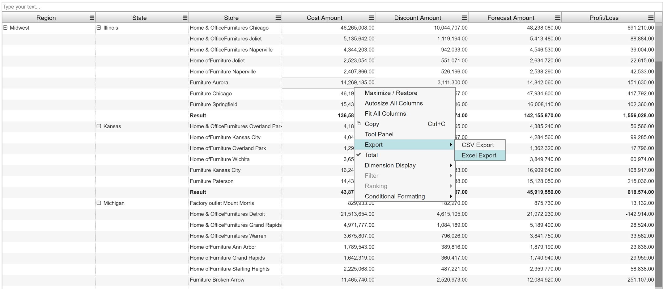 VBX Advance Table for SAP Lumira Designer