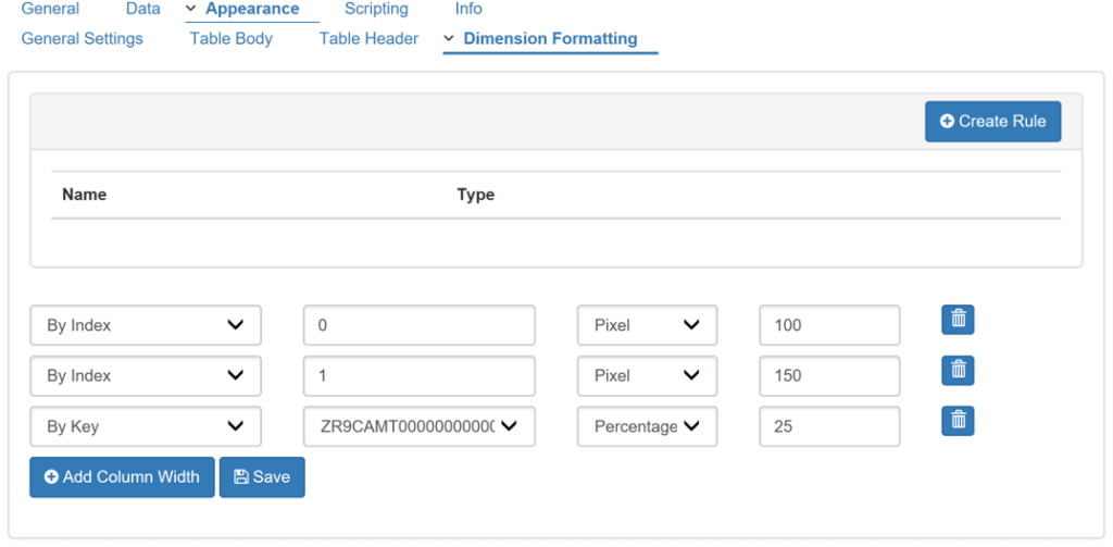 VBX Advance Table for SAP Lumira Designer