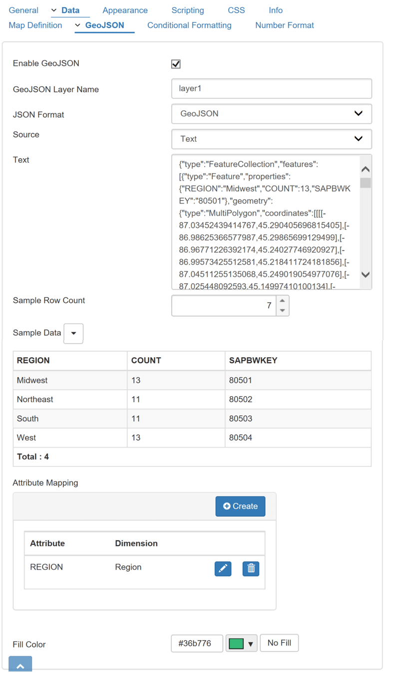 Custom Region Maps in SAP Lumira Designer using VBX Extensions