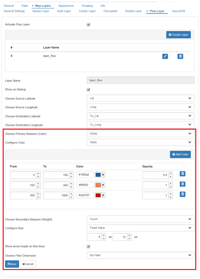 Location Analytics in SAP Lumira Designer – Flow Layer