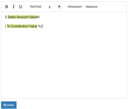 SAP Lumira Designer - Displaying Actual and Percentage Values in Data Labels